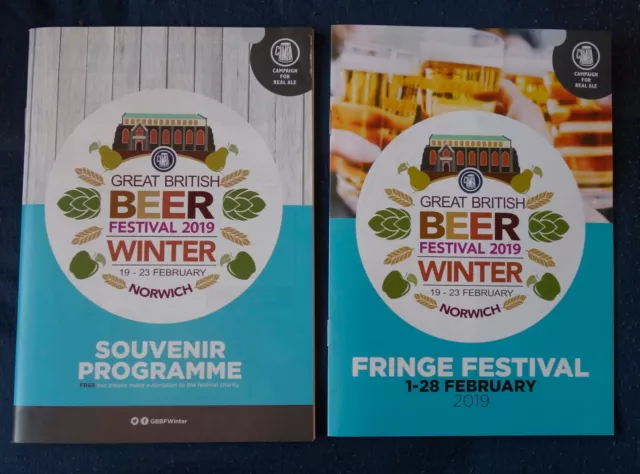 Great British Winter Beer Festival Programme With Fringe Festival Pamphlet 2019