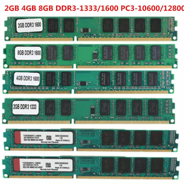 2GB 4GB 8GB DDR3 1333 1600Mhz PC3-10600/12800U 240Pin DIMM Desktop Memory RAM FB