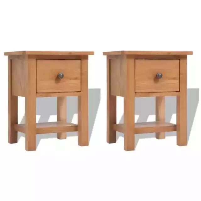 Tables de chevet 2 pcs 36x30x47 cm Bois de chêne massif vidaXL