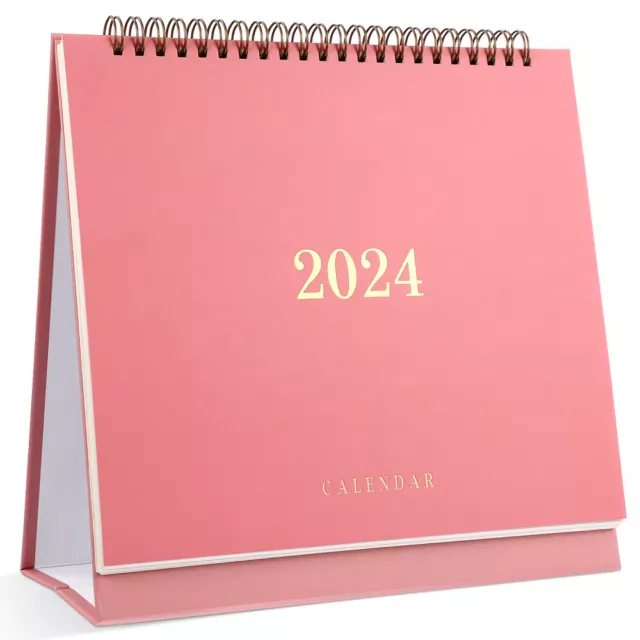 2024-2025 Pink Desk Calendar Monthly Planner Standing Flip Table Home Office-RP