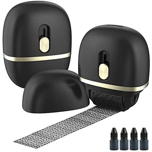 Identity Protection Roller Stamps 2 Pack - Confidential Roller Stamp with 4