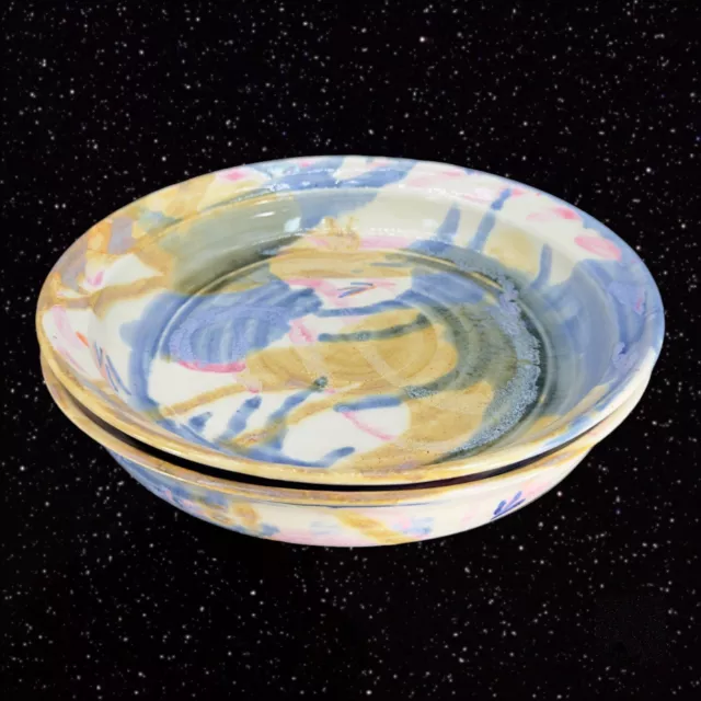 Bailey Brown Studio Art Pottery Bowl Set 2 Made In Canada Stoneware Dishes 1996