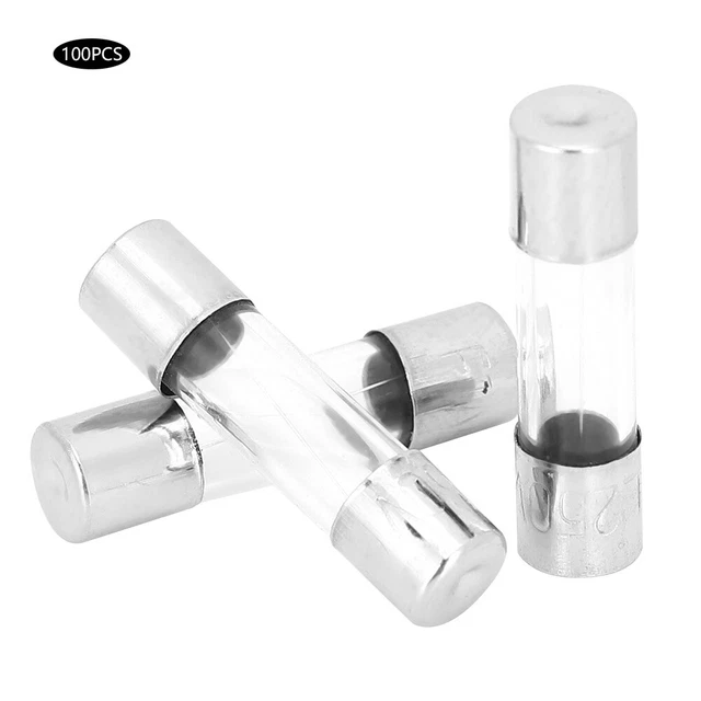 (2A)Fusibile In Vetro Da 100 Pezzi Fusibile Per Tubo In Vetro Da 250 V 5x20mm