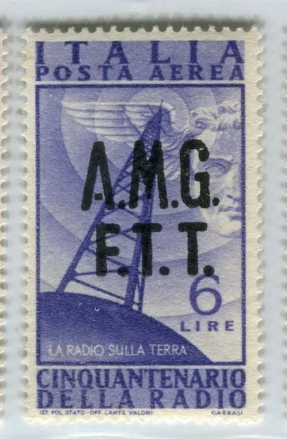 ITALY; TRIESTE AMG FTT Optd. early 1947 Radio issue Mint MNH 6L. value