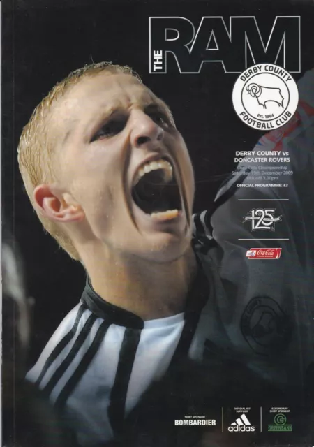 Derby County v Doncaster Rovers programme, Championship, December 2009