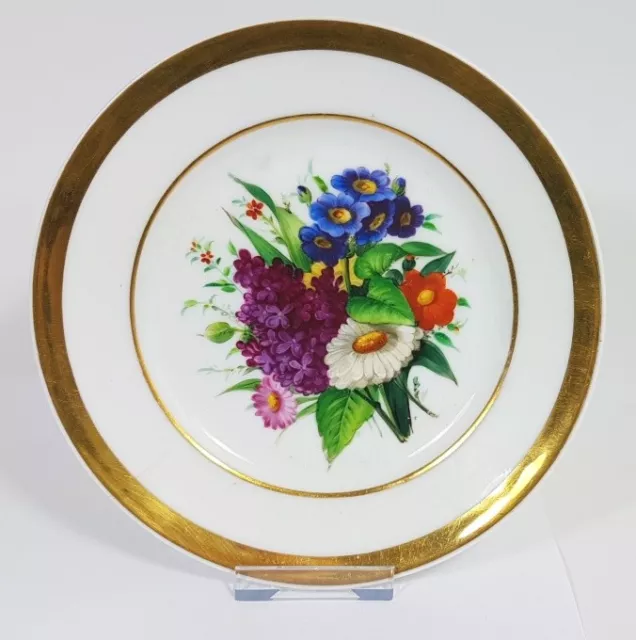 Porzellan Teller Blumen Schlesien um 1850 - 1880 AL421