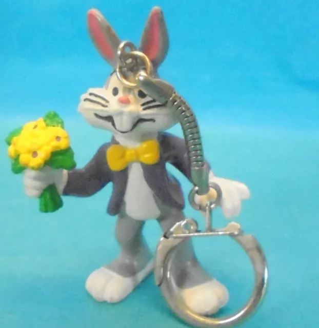 Bugs Bunny & Co Bugs mit Blumenstrauß LOONEY TUNES BULLY 1983 Schlüsselanhänger