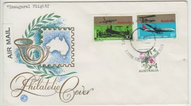 Stamps 1971 Australia to India Lufthansa WCS Wesley flight cover Eustis 1729