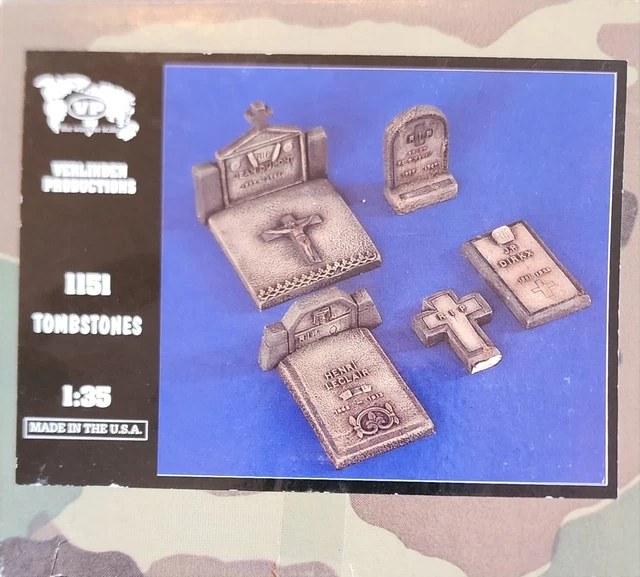 VERLINDEN 1/35 5 Tombstones (Headstones/Gravestones) Resin Diorama Kit