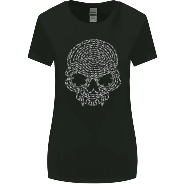 T-shirt Skull of Chains Biker moto moto donna taglio più largo