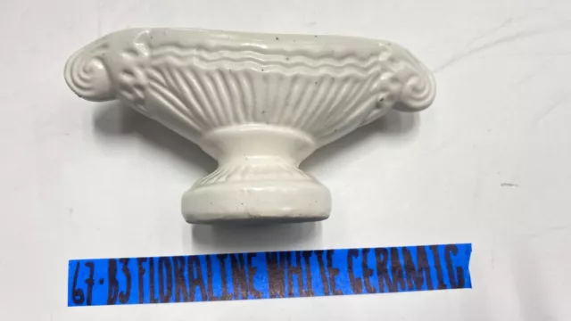 🔆Floraline Oval Beautiful Old White Ceramic Texture Pedestal Bowl Planter Matte 2