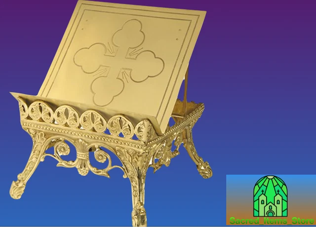Ornate Brass Book Music Bible Stand Holder Catholic Church