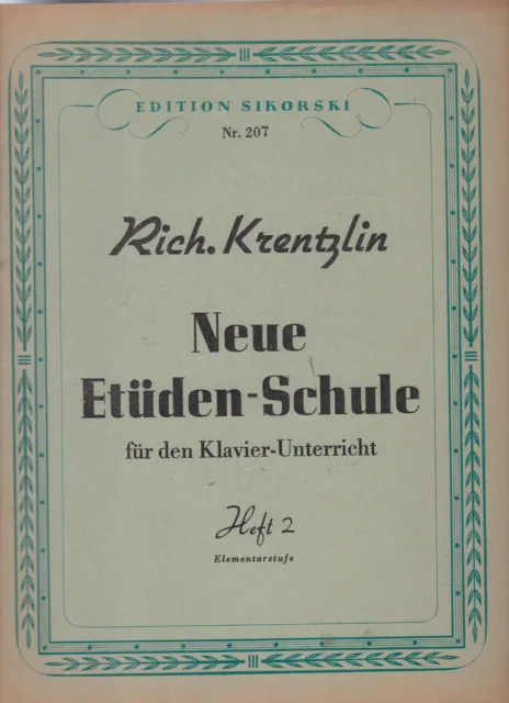 Nouvelle Etüden École pour Il Leçons de Piano Cahier 2 Richard Krentzlin