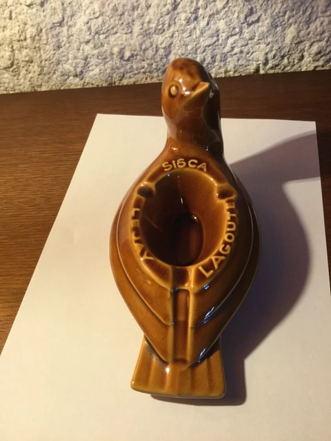 Ancien Cendrier Publicitaire Céramique Lejay Lagoute Avec Oiseau