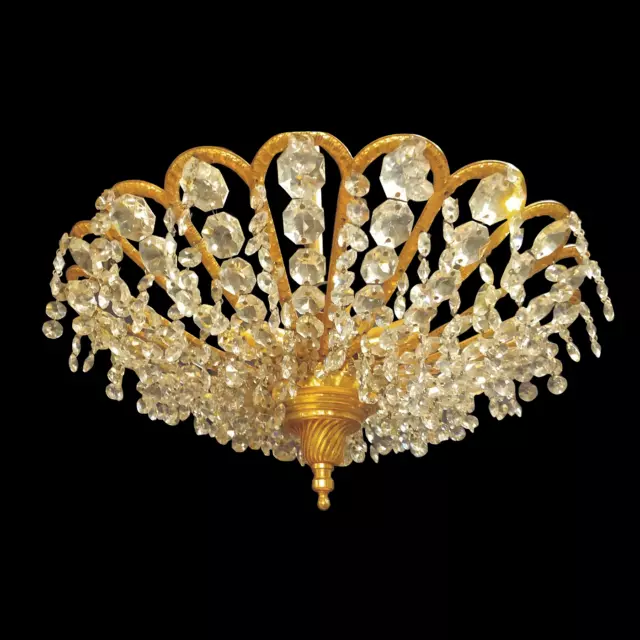 Antique french empire style bronze and crystal chandelier 1189. 3