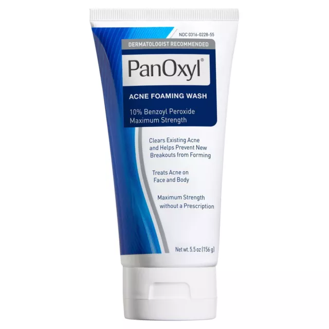 PanOxyl Akne Schaumwäsche Benzoylperoxid 10% maximale Festigkeit 5,5 Unzen