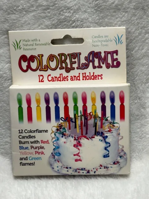 Llama de color de cumpleaños 12 velas y soportes quema 8 minutos nuevo
