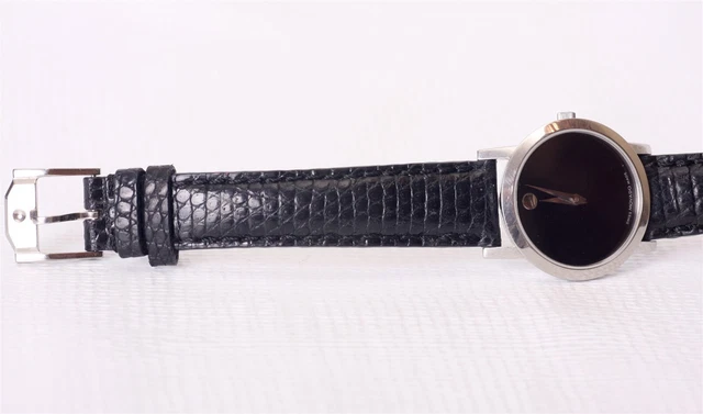 MOVADO Museum Classico Orologio Lusso da Donna Argento con Cinturino in Pelle di Lucertola Nera 4