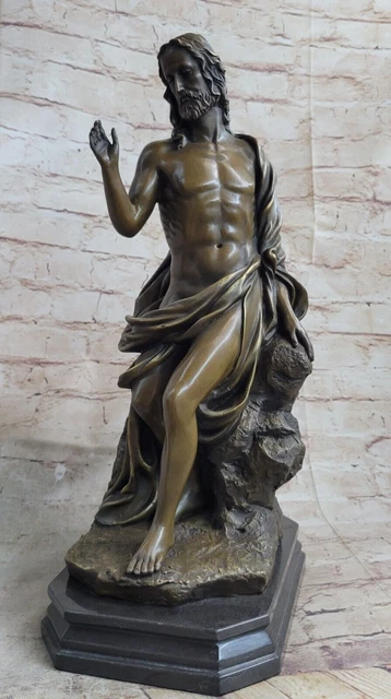 JESUS CHRIST BLESSING STATUE Real Bronze Hot Cast Statue Sculpture 17 New Gift