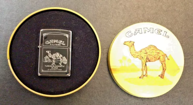 Vintage Zippo 1995 Camel Cigarettes Chrome Double Sided Lighter NEW in Tin (030)