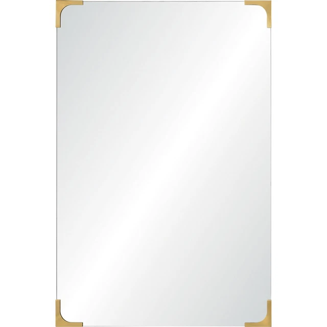 Renwil Eros Rectangle Mirror With Clear And Antique Brass Finish MT2418