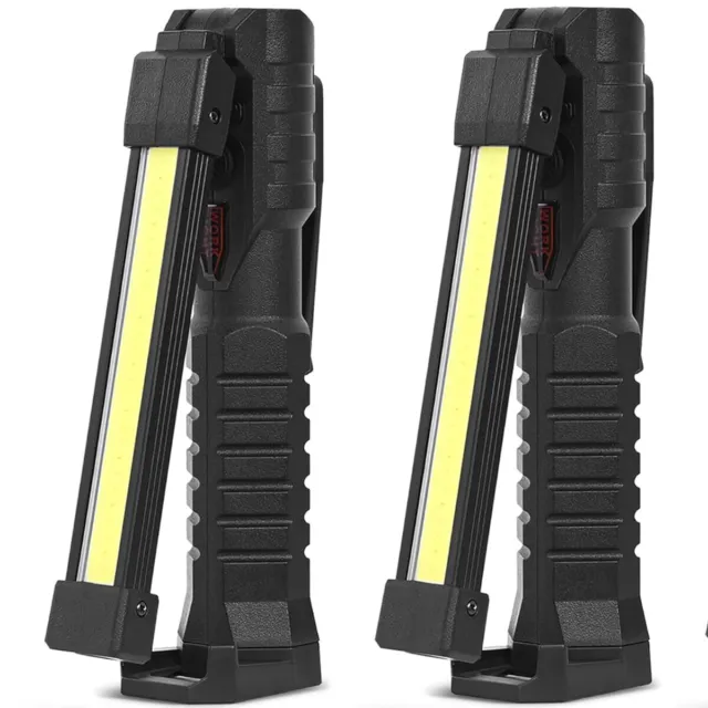 2X Large LED Work Light COB Inspection Lamp Magnetic Torch USB Rechargeable Car