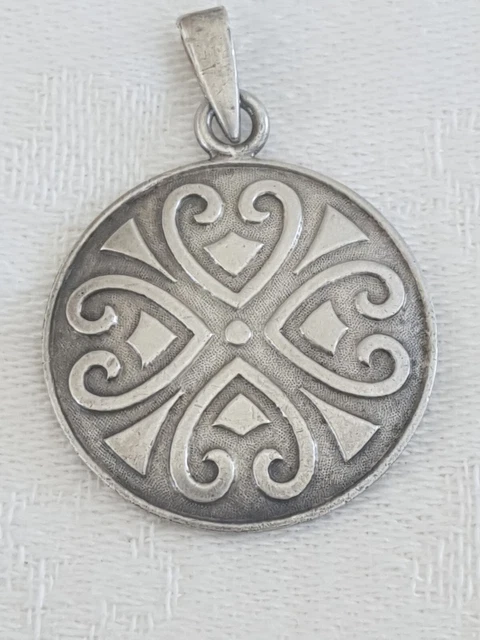 ANCIEN MÉDAILLE ARGENT Massif Pendentif Jeanne d'Arc EUR 24,99