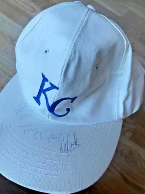 1993 Kansas City Royals Cap/Hat -  Autographed By: Crawford/Shumpert/Cromartie