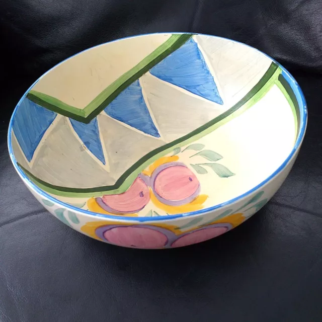 HANCOCKS ART DECO HANDPAINTED 1930s IVORY WARE BOWL (clarice cliff style)