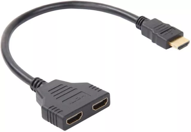REY  Cable Adaptador Duplicador HDMI Macho a Doble HDMI Hembra Color Negro 4