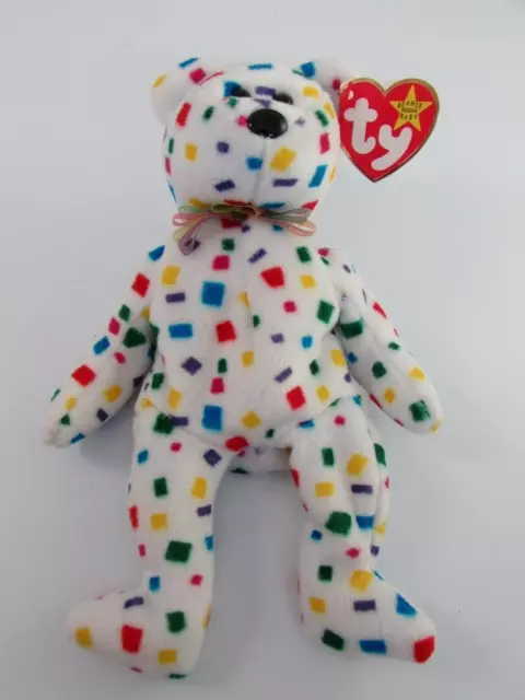 TY 2K 1999/2000 Bear Beanie Baby with Tag Errors RED, YELLOW, GREEN AND BLUE