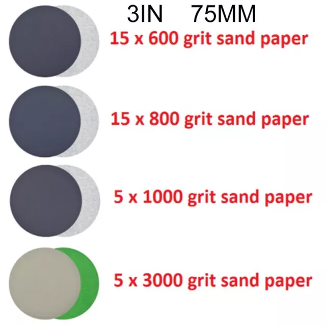 Siliziumkarbid Sand Papiere 3 Zoll Abrasiv Werkzeuge Set 40Pcs Nützlich