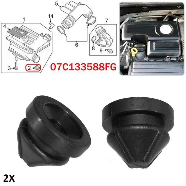 Lot De 4 Tampons Caoutchouc Filtre à Air - Référence 036129689B - Compatible Audi, VW, Seat, Skoda - Support De Boîtier De Filtre