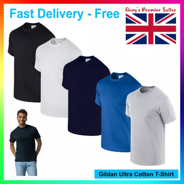 Mens Plain T-Shirt / Gildan Ultra Cotton Tee / New Popular Heavy Blank T Shirt