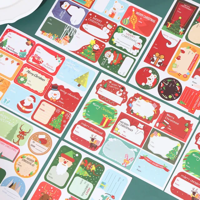 108 piezas/12 hojas pegatinas de Navidad embalaje etiquetas sellado hornear regalo decoración*H7