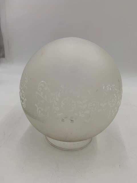 Vintage Round 6" Frosted Glass Globe Light Lamp Shade Clear Floral Design #O