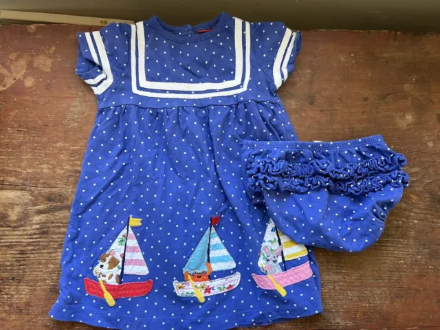 Baby Boden Sailboat dress 9-12 Months
