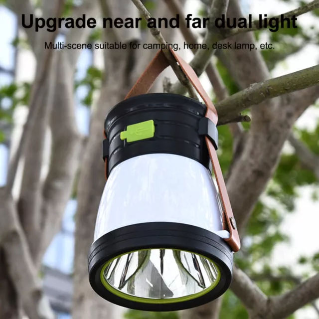 LED Solarleuchte Outdoor Camping Lampe USB Aufladbar Laterne Akku Zelt Licht DE