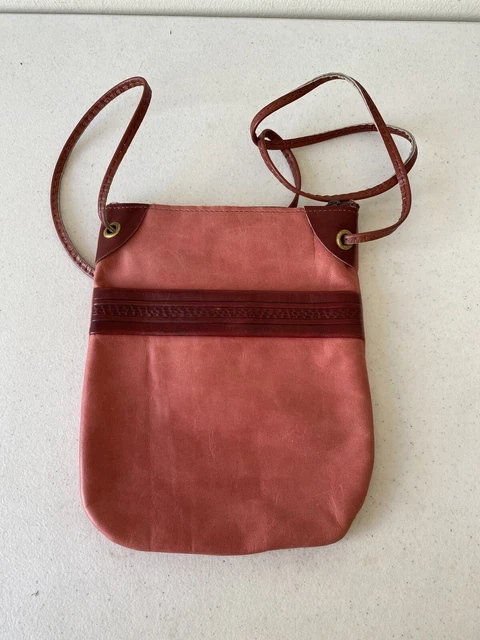 Tumi Red Leather Small Crossbody/Messenger Purse Bag
