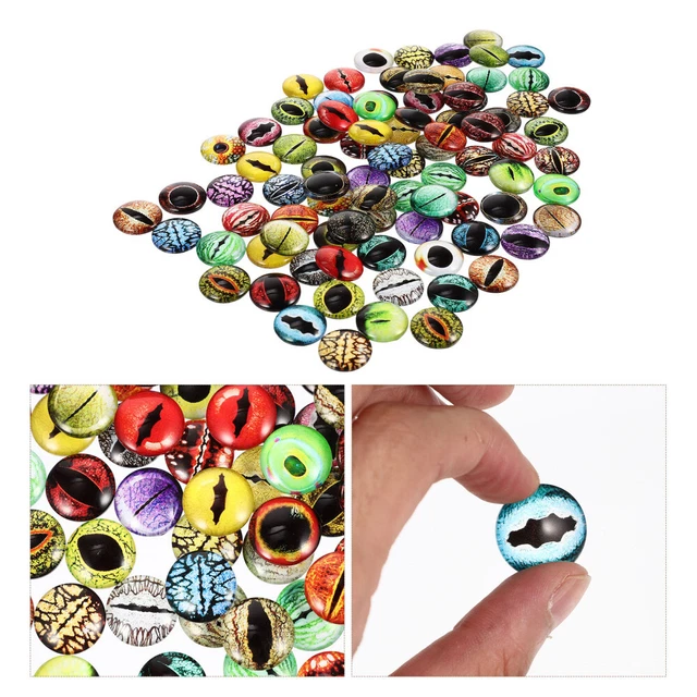 100 Pcs Handmade Glass Eyes Round Cabochons Evil Doll Supplies