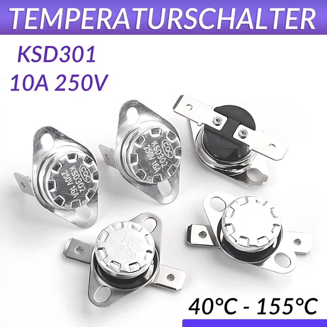 2x KSD301 Thermoschalter Öffner NC 120°C 250V 10A Thermostat Temperature | EBay