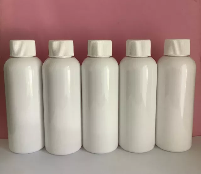 10 x 125ml White PET Plastic Bottles White Screw Caps Packaging FREE POSTAGE