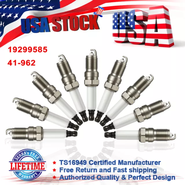 8Pcs NEW Platinum Spark Plugs For GMC Sierra Chevy Silverado OEM 19299585 41-962