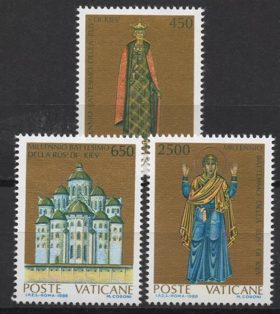 Vatican 1988 Sc# 813-815 Mint MNH baptism Kiev Rus millennium mosaic stamps