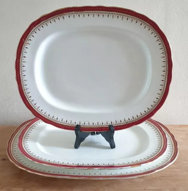 Vintage Aynsley Durham Maroon 3x Platter