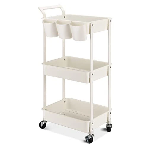 Chariot de Rangement Organisateur de Rangement pour Chariot Roulant à 3 Nivea...