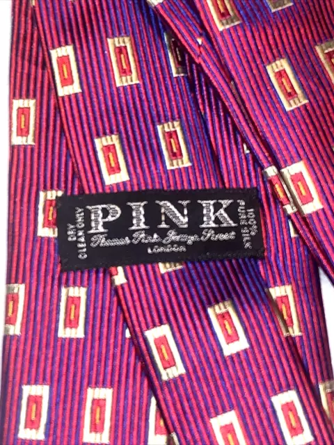 THOMAS PINK tie LONDON 100% SILK, Made in ENGLAND, Pink, Purple, Luxury Necktie