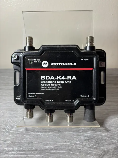 Motorola BDA-K4-RA Broadband Signal Booster 4-Port Cable Modem TV HDTV Amplifier