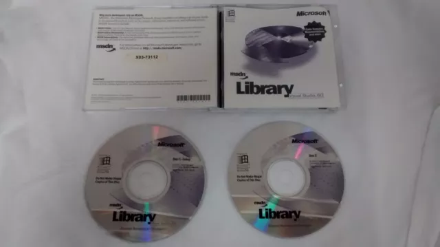 Microsoft MSDN Library Visual Studio 6 6.0 Two CD Set