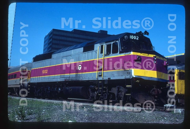 Original Slide MBTA Boston F40PH 1002 South Station Boston MA 1980